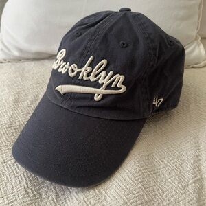 Brooklyn Dodgers 47 Baseball Cap Hat womens- Navy with Cream Embroidery